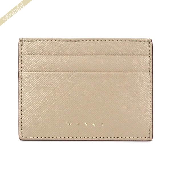 マルニ MARNI カードケース レディース メンズ レザー クレジットカードケース ベージュ PFMOQ04U07 LV520 Z433O【MAX2000円クーポン】