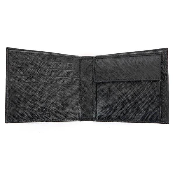 プラダ PRADA 財布 メンズ 二つ折り財布 三角ロゴ レザー ブラック 2MO738 QHH F0002 / NERO【P5倍_5日23:59迄】の画像
