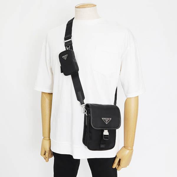 PRADA プラダ ショルダーバッグ メンズ 縦型 ミニポーチ付 PRADA プラダ ショルダーバッグ メンズ 縦型 ミニポーチ付
