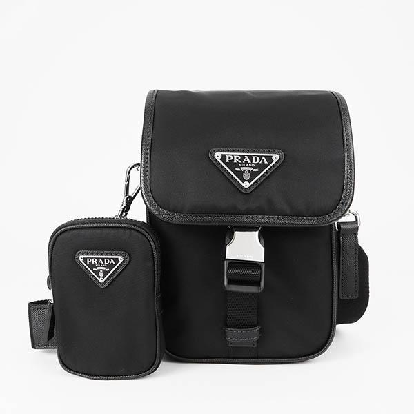 PRADA プラダ ショルダーバッグ メンズ 縦型 ミニポーチ付 PRADA プラダ ショルダーバッグ メンズ 縦型 ミニポーチ付