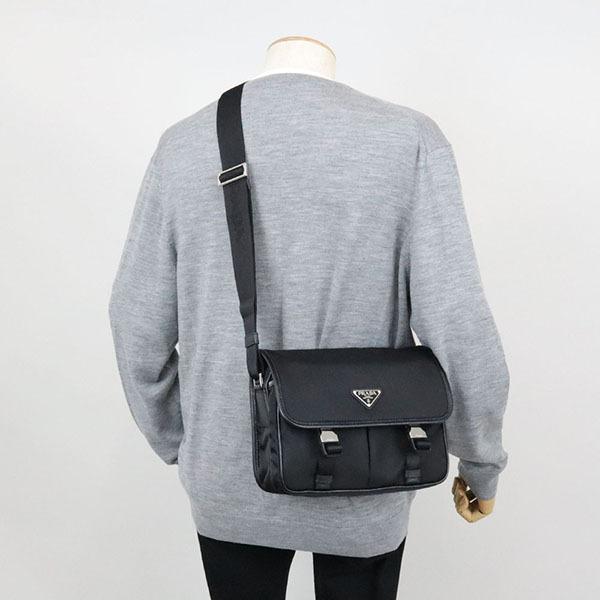 PRADA プラダ ショルダーバッグ メンズ Re-Nylon ロゴ ブラック