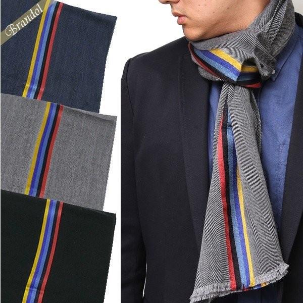 ポールスミス Paul Smith 821 メンズ マフラー シルク混ウール 無地 ストライプ ストール 各色 ATPC 454D S842【P5倍_6日7:59迄】