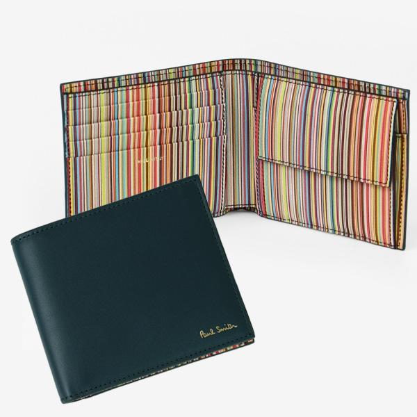 Paul Smith ポールスミス 二つ折り財布 メンズ レザー マルチ  