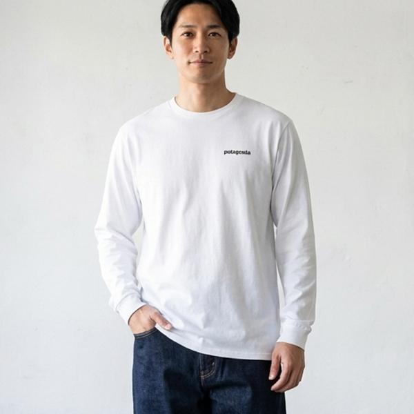90s patagonia ロンT USA製 白 M patagonia（パタゴニア） 長袖 Tシャツ ロンT メンズ ロゴ ロング