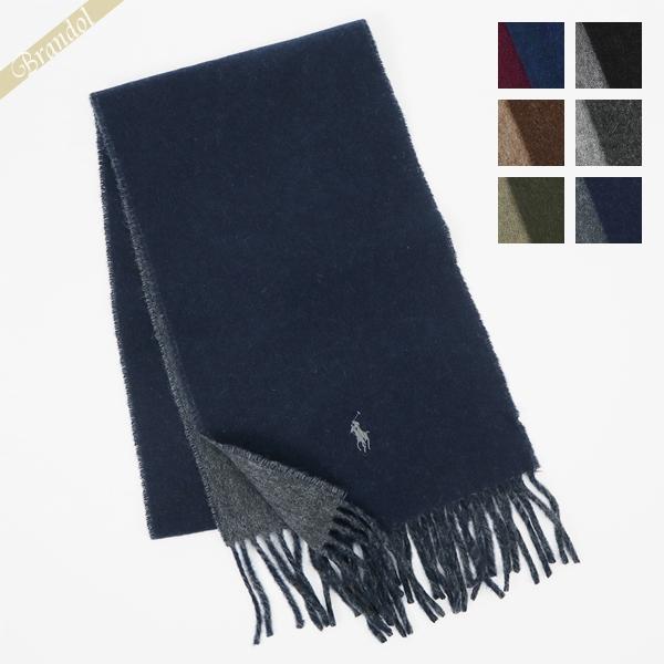 ポロラルフローレン POLO RALPH LAUREN バイカラー マフラー PC0455-002 メンズ レディース ブラック グレー POLO RALPH LAUREN（ポロ・ラルフローレン） ポロ ラルフローレン