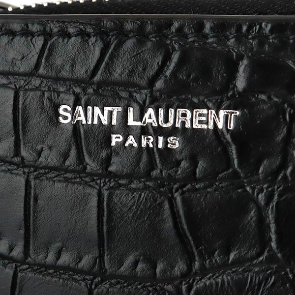 SAINT LAURENT サンローラン 二つ折り財布 メンズ クロコ 型押し