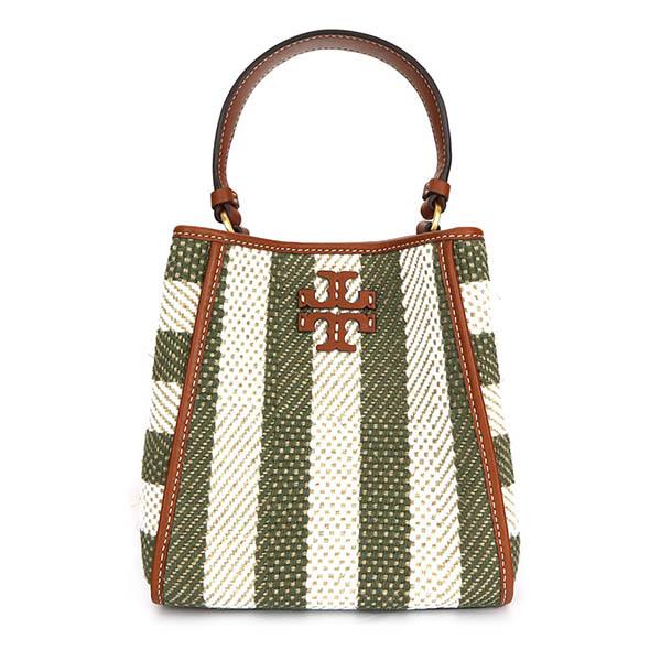 トリーバーチ TORY BURCH ショルダーバッグ レディース ストライプ 2way トートバッグ アイボリー カーキ 135655 960｜brandol-s｜02