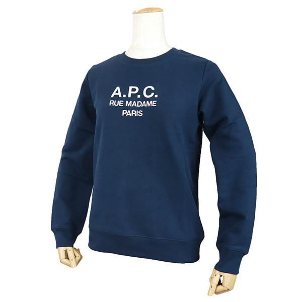 アーペーセー レディース スウェット A.P.C. ロゴ 長袖 トレーナー XS/S/M/L ネイビー COEZD F27561 IAJ MARINE□_3