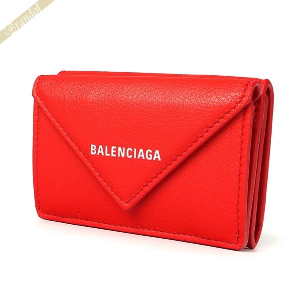 Balenciaga - 美品 バレンシアガ ミニウォレット レッド レザー 391446