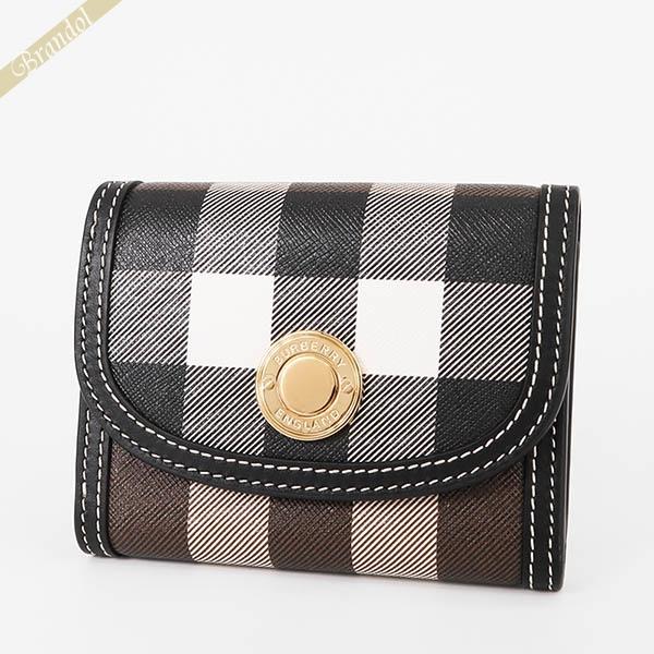 《クーポン》バーバリー 三つ折り財布 BURBERRY チェック柄 ミニ財布 ブラウン系 8072669