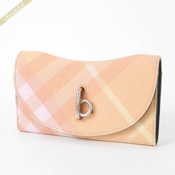 BURBERRY バーバリー 長財布 チェック柄 ピンク系 8081787 BURBERRY バーバリー 長財布 チェック柄 ピンク系 8081787