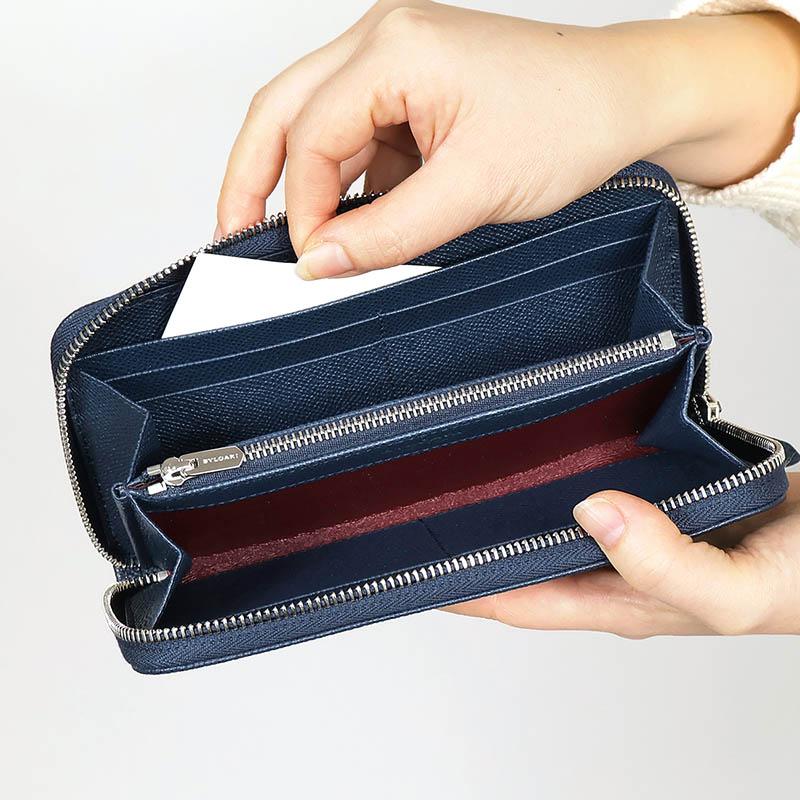 BVLGARI（ブルガリ） 長財布 ラウンドファスナー ネイビー 282588 DSAP