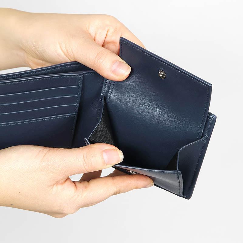 BVLGARI ネイビー 二つ折り財布 ブルガリ 財布 二つ折り メンズ ブランド BVLGARI 財布 メンズ 二