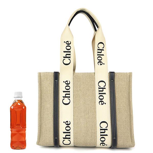 Chloe クロエ トートバッグ WOODY ミディアムトート ナチュラル Chloe クロエ トートバッグ WOODY ミディアムトート ナチュラル