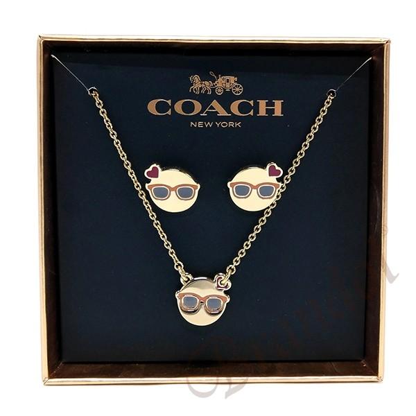 期間限定p 5 コーチ Coach ネックレス レディース ピアス セット サングラス モチーフ ペンダント ゴールド レッド F Gld 取寄品 Co F Gld Brandol 通販 Yahoo ショッピング