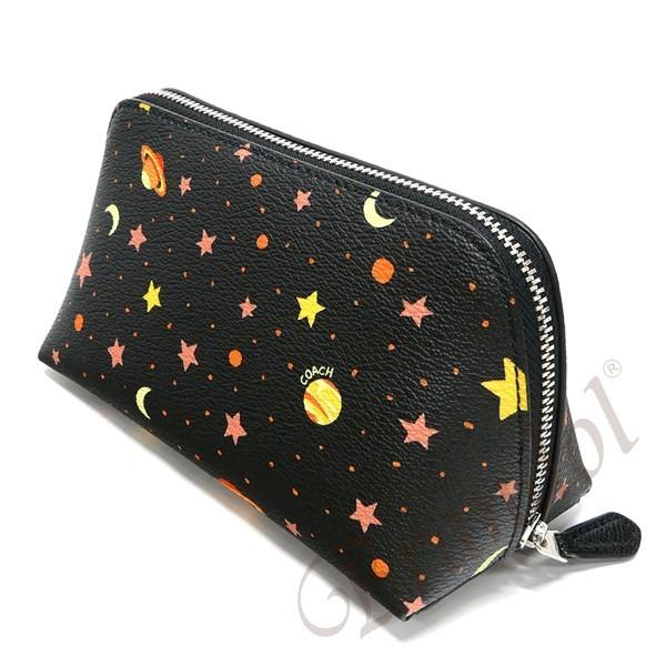 期間限定p 3 コーチ Coach レディース ポーチ スペース コスメポーチ 宇宙柄 ブラック F Sva47 Co F Sva47 Brandol 通販 Yahoo ショッピング