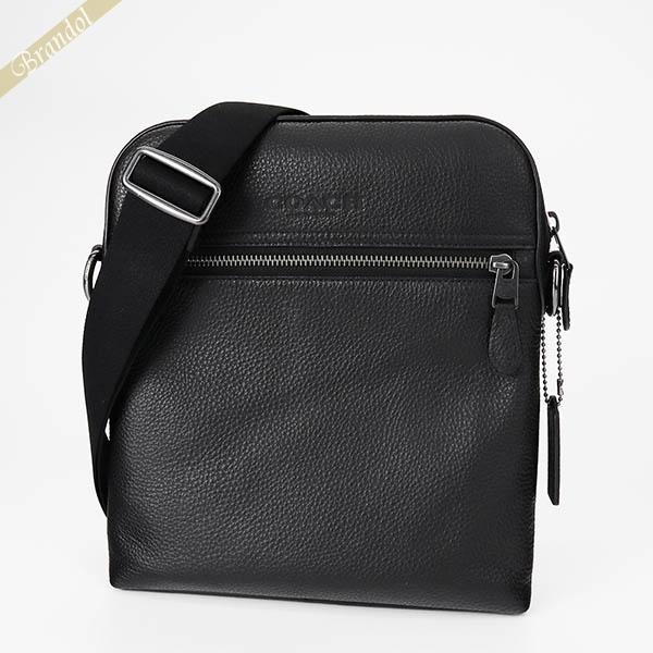 COACH コーチ ショルダーバッグ メンズ 縦型 レザー ブラック
