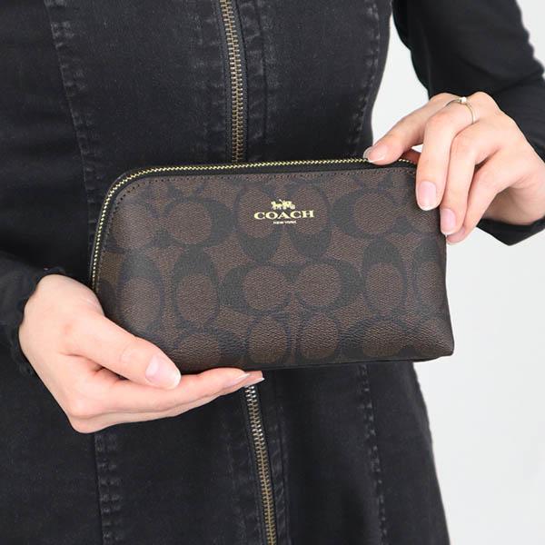 COACH コーチ ポーチ シグネチャー コスメポーチ ブラウン COACH コーチ ポーチ シグネチャー コスメポーチ ブラウン