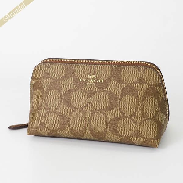 極美品 コーチ 294 アクセサリーポーチ シグネチャー ダークブラウン 極美品コーチシグネチャーアクセサリーポーチワンショルダー保存袋