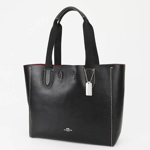 COACH コーチ トートバッグ ミディアム レザー ブラック/ピンク COACH コーチ トートバッグ ミディアム レザー ブラック/ピンク