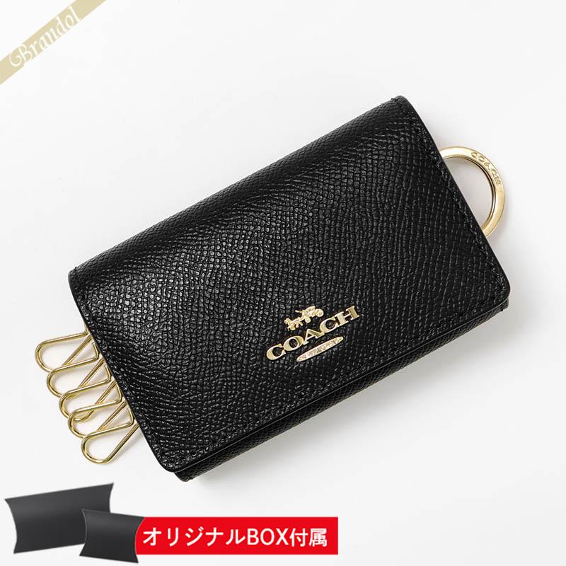 COACH（コーチ） キーケース レディース シンプル レザー ブラック