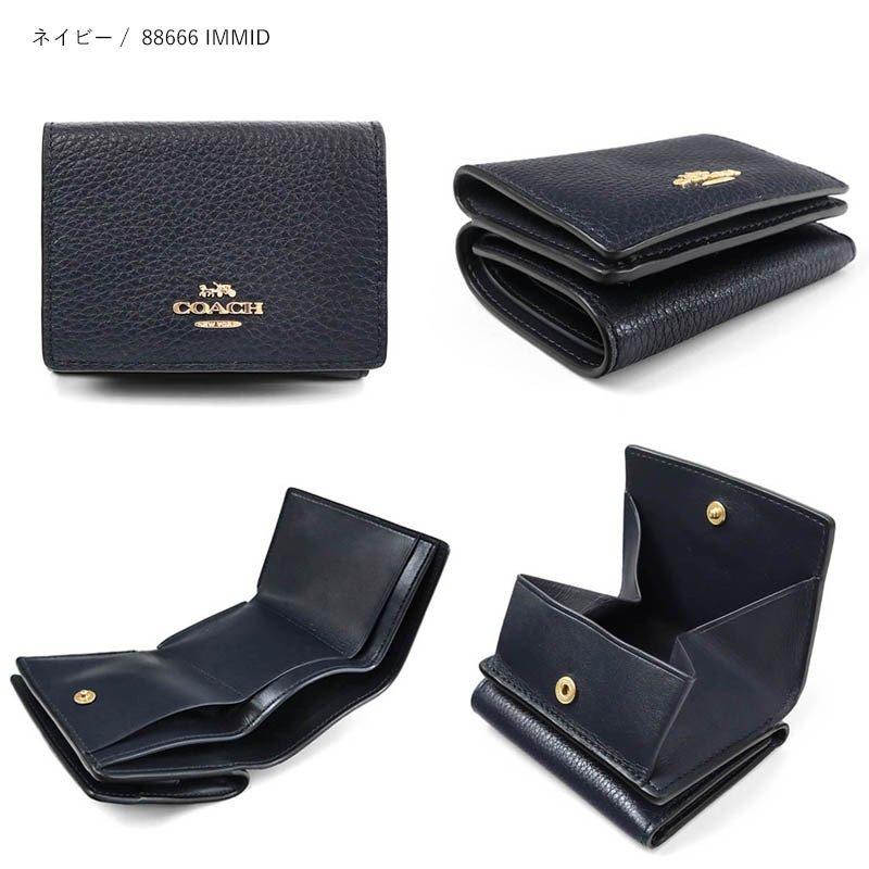 《P10倍_26日23:59迄》コーチ 三つ折り財布 COACH シンプル レザー ミニ財布 ネイビー 88666◇｜brandol｜14