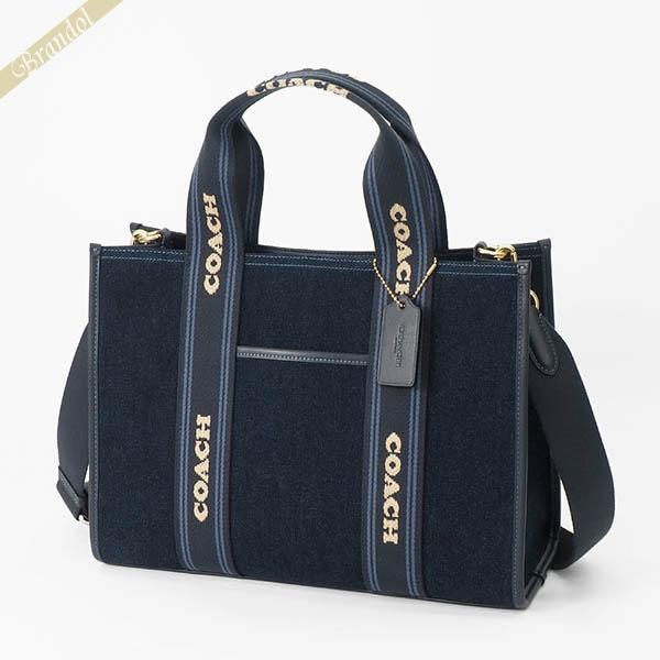 COACH コーチ シグネチャー 2WAY スミストートバッグ 美品 COACH（コーチ） ショルダーバッグ スミス 2way トートバッグ ネイビー