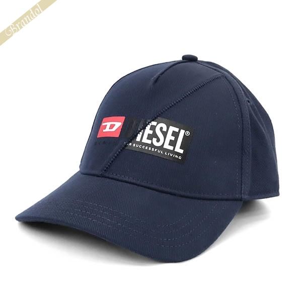 ディーゼル 帽子 DIESEL ロゴ ベースボールキャップ ネイビー A00584 0KAVL 8MG｜brandol