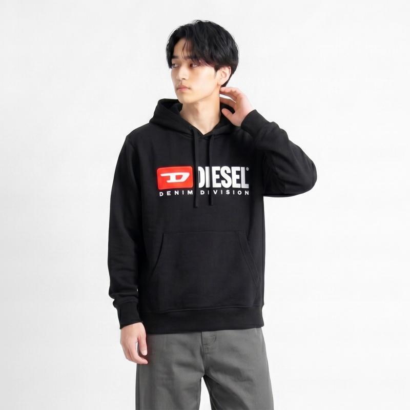 DIESEL（ディーゼル） パーカー ロゴ フーディー S/M/L ブラック