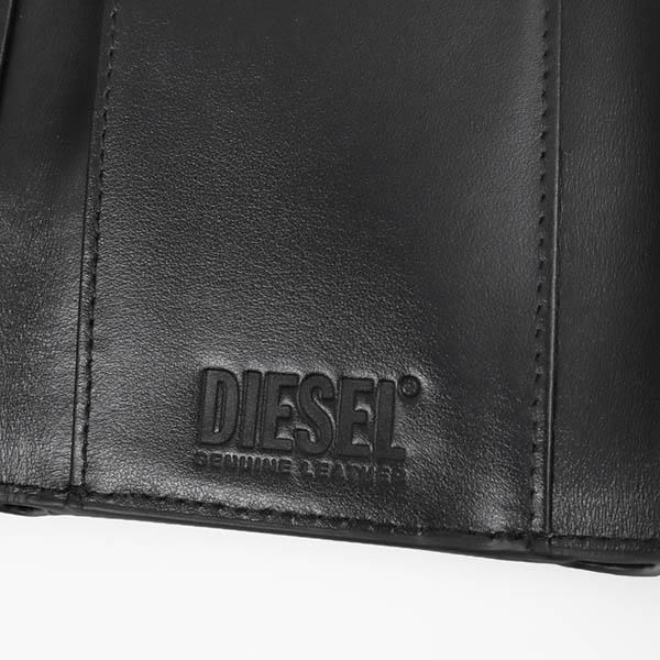 ディーゼル 三つ折り財布 DIESEL メンズ Dロゴ コンパクト レザー ブラック X09365 P1101 T8013 :DS