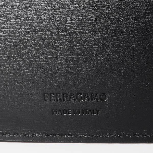 FERRAGAMO（フェラガモ） 二つ折り財布 レザー ブラックメンズ 661329