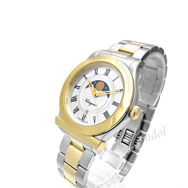 フェラガモ 腕時計 Ferragamo メンズ 1898 ムーンフェイズ 40mm シルバー×ゴールド FBG100017｜brandol｜02