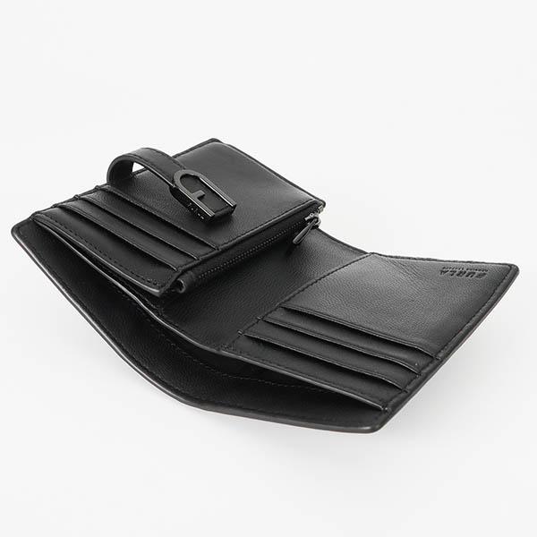 FURLA 《クーポン配布中》フルラ 二つ折り財布 レザー ブラック FURLA 《クーポン配布中》フルラ 二つ折り財布 レザー ブラック
