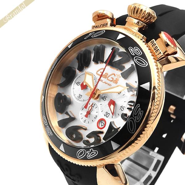 オンライン限定商品 Chrono 腕時計 メンズ Milano Gaga 3 Offクーポン ガガミラノ ラバーベルト クロノグラフ クォーツ 時計 男性用 ガガミラノ 18k 6056 6 シルバー ブラック ゴールド 48mm Pvd メンズ腕時計 Pharmapathway Com