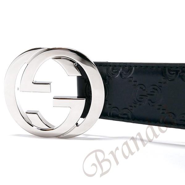 GUCCI グッチ ベルト メンズ シグネチャー レザー インター