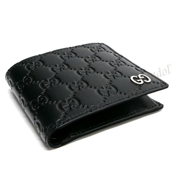 GUCCI グッチ 二つ折り財布 財布 メンズ シグネチャー レザー