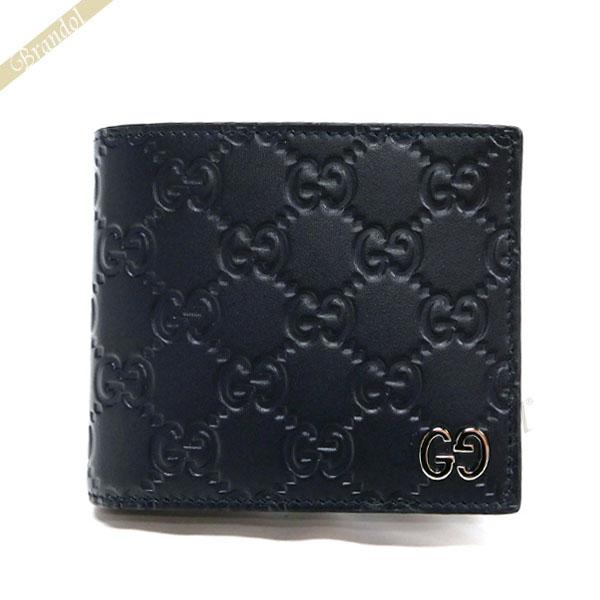 ポイント最大17倍 グッチ 二つ折り財布 Gucci 財布 メンズ シグネチャー レザー ネイビー Cwc1n 4009 Gu Cwc1n 4009 Brandol 通販 Yahoo ショッピング