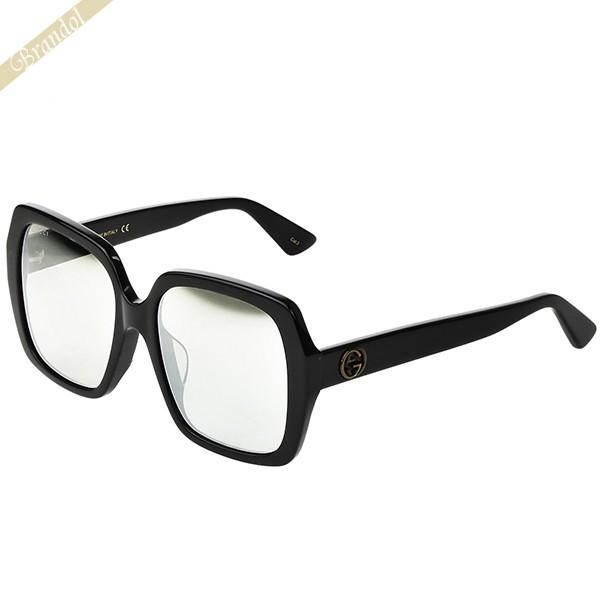 グッチ サングラス GUCCI レディース スクエア型 セルフレーム グレー×ブラック GG0096SA-001◇ | GUCCI