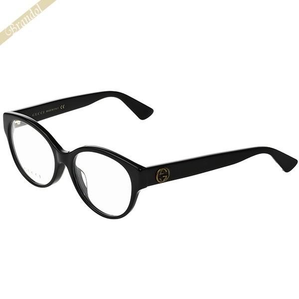 グッチ メガネフレーム GUCCI レディース ラウンド型 ハチモチーフ ブラック GG0099OA-001◇ | GUCCI