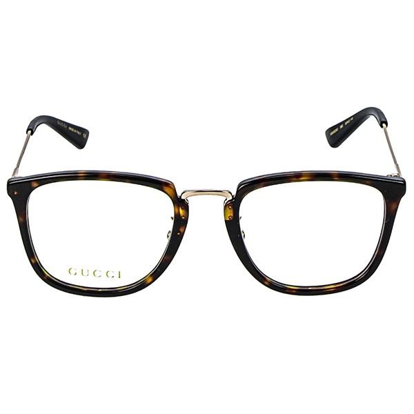 ポイント最大15.5% グッチ メガネフレーム GUCCI メンズ ウェリントン型 ハバナ柄 コンビフレーム ダークブラウン系 GG0323O-002 GUCCI ダークブラウン系 GG0323O