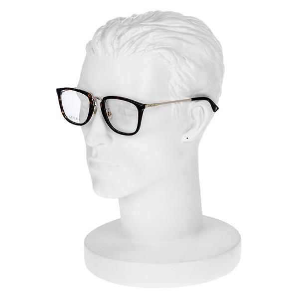 ポイント最大15.5% グッチ メガネフレーム GUCCI メンズ ウェリントン型 ハバナ柄 コンビフレーム ダークブラウン系 GG0323O-002 GUCCI ダークブラウン系 GG0323O