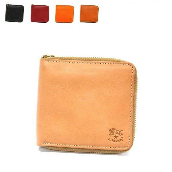 IL BISONTE（イルビゾンテ） 二つ折り財布 ラウンドファスナー レザー