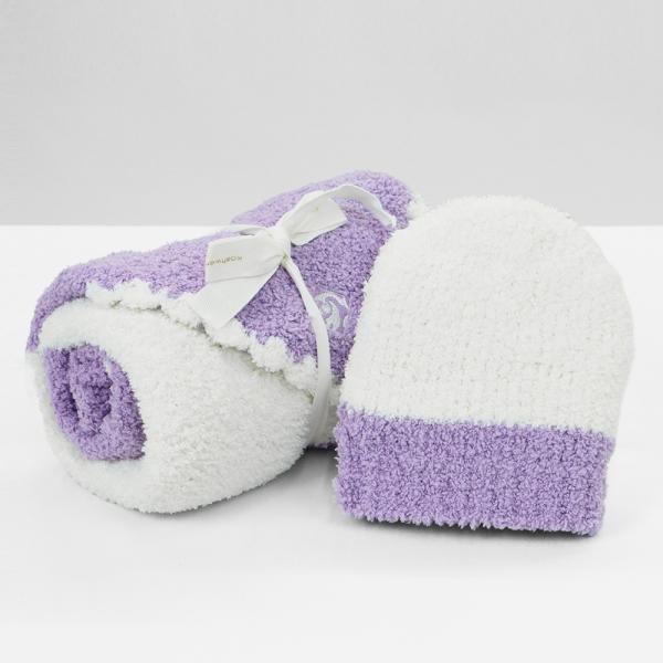 【新品】kashwére パープル ブランケット　おくるみ　帽子　セット Kashwere（カシウエア） 《クーポン配布中》kashwere ベビー