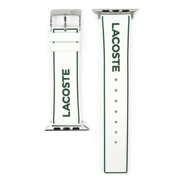 ラコステ アップルウォッチ バンド 交換用 替えベルト LACOSTE ラバー 42mm 44mm 45mm ロゴ ホワイト グリーン 2050041◇｜brandol｜02