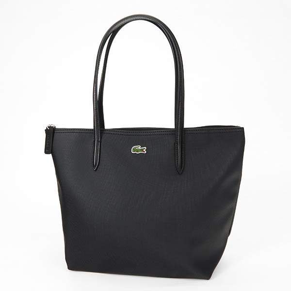【美品】ラコステ　 トートバッグ 　ブラック LACOSTE（ラコステ） トートバッグ レディース メンズ ロゴ スモール