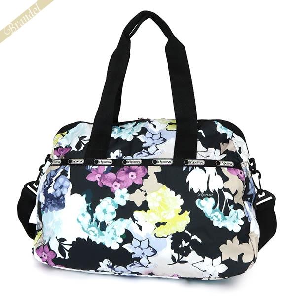 《P5倍_9日2359迄》レスポートサック レディース ボストンバッグ LeSportsac HARPER BAG 花柄 ブラック系マルチ