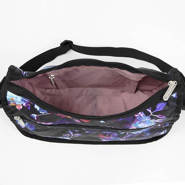 美品 希少 総柄レスポートサック クラシックホーボー ショルダーバッグ黒 黄 LeSportsac（レスポートサック） 《クーポン》レスポートサック