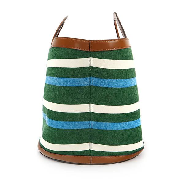 MARNI（マルニ） トートバッグ ストライプ バスケットバッグ グリーン