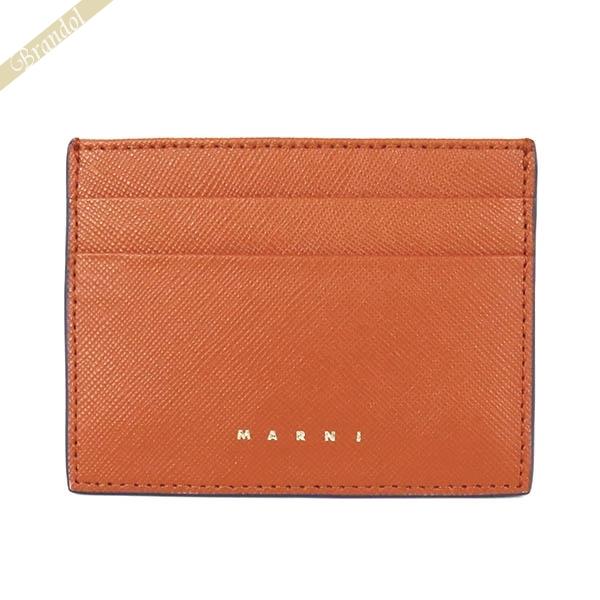《クーポン》マルニ カードケース MARNI レザー シンプル クレジットカードケース オレンジ PFMOQ04U07 LV520 Z434B