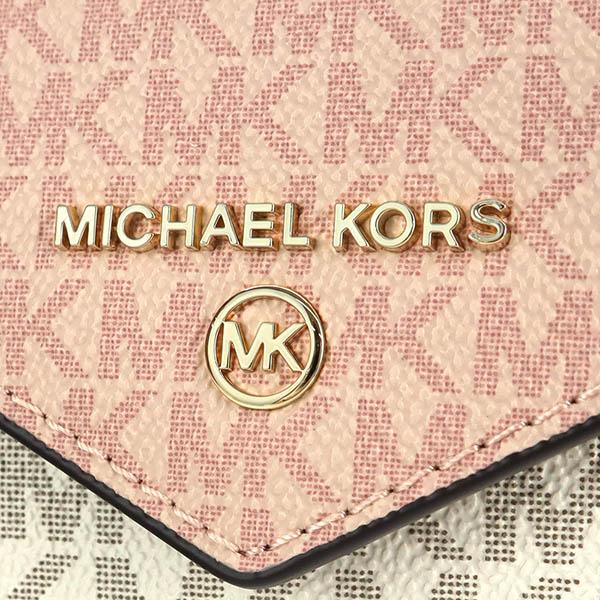 マイケルコース 二つ折り財布 MICHAEL KORS 財布 レディース MKシグネチャー ピンク×アイボリー 34S1GT9E6B 641◇｜brandol｜06